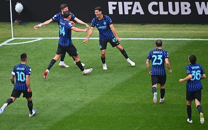 SEATTLE, WASHINGTON - JUNE 21: Valentin Carboni of FC Internazionale celebrates after scoring his team's second goal during the FIFA Club World Cup 2025 group E match between FC Internazionale Milano and Urawa Red Diamonds at Lumen Field on June 21, 2025 in Seattle, Washington. (Photo by Mattia Ozbot - Inter/Inter via Getty Images)