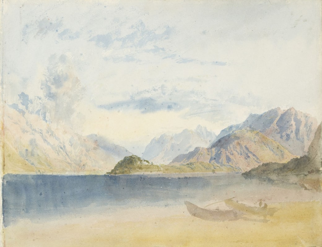 Joseph Mallord William Turner, Lago di Como da Menaggio, guardando verso Bellagio, 1819; © Tate