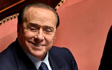 Leader of Forza Italia, Silvio Berlusconi, ahead of a confidence vote for the new government, at the Senate in Rome, Italy, 26 October 2022. ANSA/RICCARDO ANTIMIANI