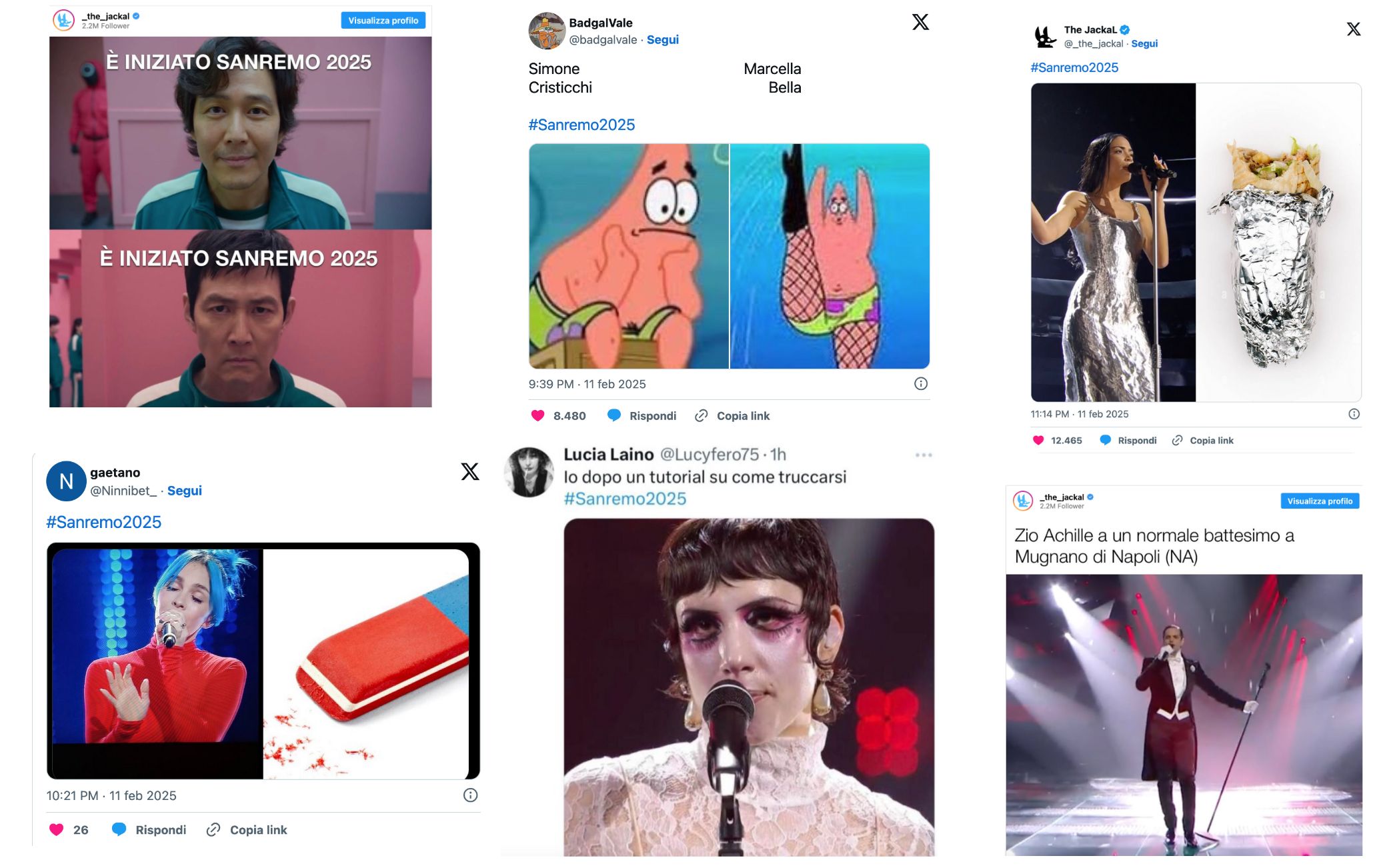 Sanremo 2025, i meme più divertenti sulla prima serata del Festival