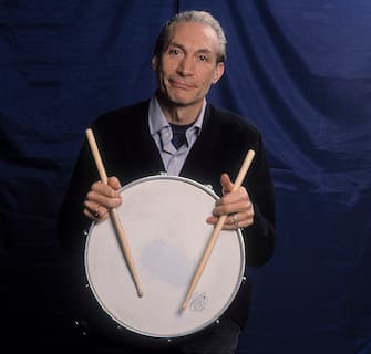 Promotional portrait of British musician Charlie Watts of the Rolling Stones in support of the band's 'Steel Wheels' tour, late 1989. (Photo by Paul Natkin/Getty Images)