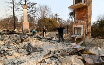 LOS ANGELES, CA - JANUARY 10: A view of Anthony Hopkins' home destroyed in the Palisades fire on January 10, 2025 in Los Angeles, California. (Photo by MEGA/GC Images)