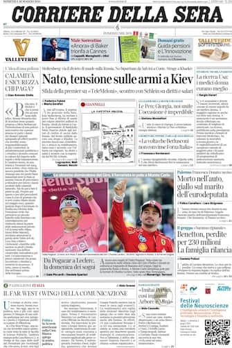 Prima pagina del Corriere