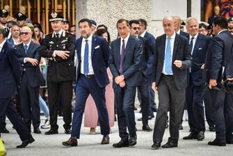 Beppe Sala e Matteo Salvini all inaugurazione nuova linea metro M5 in piazza San Babila, Milano 4 Luglio 2023
ANSA/MATTEO CORNER