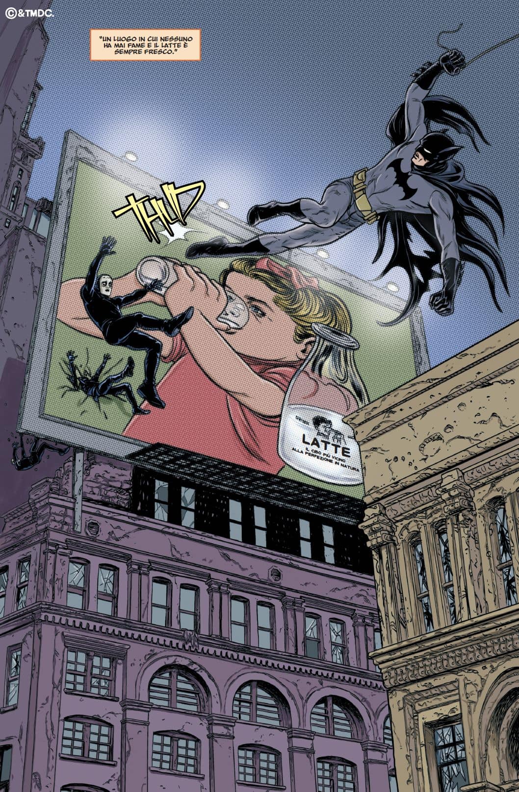 Una tavola tratta da Batman: L'Era Oscura di Mark Russell e Mike Allred (Panini Comics DC) Una tavola tratta da Batman: L'Era Oscura di Mark Russell e Mike Allred (Panini Comics DC)