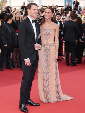 CANNES, FRANCE - MAY 21: Michael Fassbender and Alicia Vikander attend the "Firebrand (Le Jeu De La Reine)" red carpet during the 76th annual Cannes film festival at Palais des Festivals on May 21, 2023 in Cannes, France. (Photo by Daniele Venturelli/WireImage)