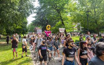 Milano. Marcia Marciona Non Tras Biciclettata in Occasione del Global gay Pride 2020