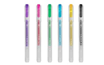 Set 6 mini penne glitterate