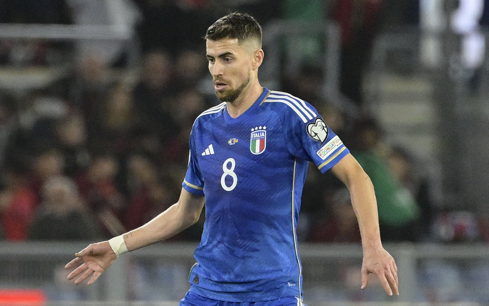 Foto Fabrizio Corradetti/LaPresse 17 Novembre 2023 - Roma, Italia - sport, calcio - Italia vs Macedonia del Nord - qualificazione Europei 2024 - Stadio Olimpico di Roma. 
Nella foto: Jorginho (Italia) 

Foto Fabrizio Corradetti/LaPresse November 17, 2023 Rome, Italy - sport, soccer - Italia vs Macedonia del Nord - European qualification 2024 - Olimpic Stadium in Rome.
In the pic: Jorginho (Italia)