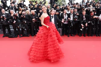 CANNES, FRANCE - MAY 19: Isabelle Fuhrman attends the "Horizon: An American Saga" Red Carpet at the 77th annual Cannes Film Festival at Palais des Festivals on May 19, 2024 in Cannes, France. (Photo by Cindy Ord/Getty Images)