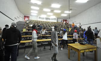 BELVILLE, SOUTH AFRICA  OCTOBER 03: (SOUTH AFRICA OUT): Classes are disrupted at the Cape Peninsula University of Technology during the #FeesMustFall protests on October 03, 2016 in Belville, South Africa. Speaking during a #FeesMustFall imbizo, President Jacob Zuma had earlier pleaded with the Department of Higher Education and university students to find long-lasting solutions to the fee increment issues that have brought academic programmes across the country to a halt. (Photo by Lulama Zenzile/Foto24/Gallo Images/Getty Images)