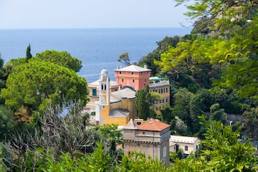 The Church of San Giorgio is a small Catholic church in Portofino, located on an elevated position, enjoying a panoramic view of the Marina di Portofino.