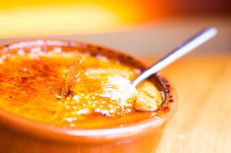 Catalan cream is a very typical dessert of Catalan cuisine similar to the French crème brûlée.