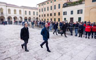 L'arrivo del presidente della Regione Veneto Luca Zaia ai funerali di Vanessa Ballan, Castelfranco Veneto, 29 Dicembre 2023. ANSA/SIMONE MASETTO