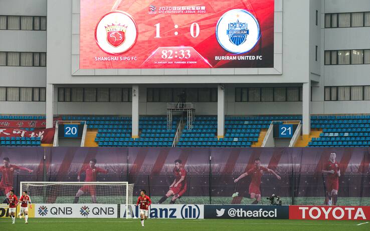 Stadio vuoto in Cina durante Shanghai SIPG e Buriam UTD