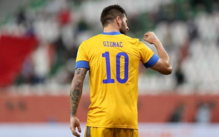 Gignac esulta dopo il gol - ph. @TigresOficial