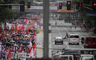 La manifestazione del Primo maggio a Manila, la capitale delle Filippine