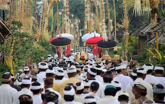 [UNVERIFIED CONTENT] Ngemadalang is unique tradition at Penglipuran Village, Bangli, Bali. This ritual do every six month.