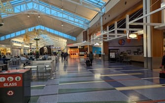 PORTLAND, USA - 12.10.2023: Interior Portland Airport. Waiting hall.