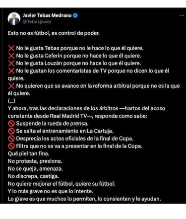 La risposta del presidente della Liga