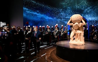 La cerimonia di inaugurazione del padiglione italiano a Osaka Expo 2025 alla presenza del ministro degli Esteri Antonio Tajani con il commissario generale Mario Vattani, mons. Rino Fisichella e Serena Autieri, Osaka (Giappone), 13 aprile 2025.
ANSA/ALESSANDRO DI MEO