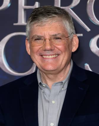 Rick Riordan arriving at the UK Premiere of Percy Jackson and The Olympians, Odeon LUXE, London. Credit: Doug Peters/EMPICS
