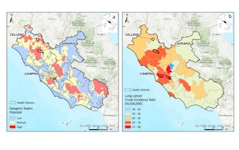 confronto radon e incidenza tumori