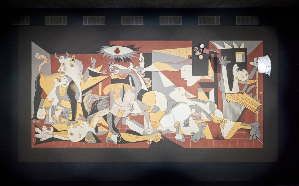 Installation view of Lee Mingwei: Guernica in Sand, 2025 © Lee Mingwei. Photo: Dan Leung. Image courtesy of M+, Hong Kong 