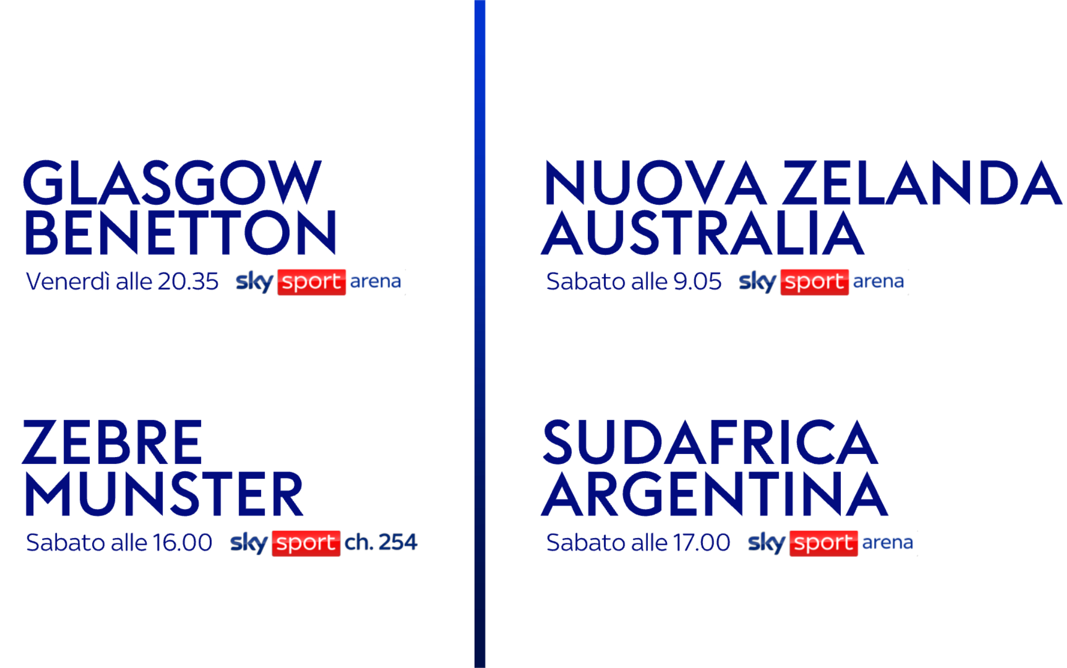 Rugby, Benetton e Zebre su Sky