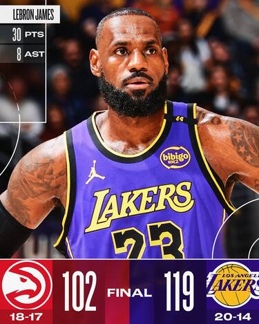 LOS ANGELES LAKERS-ATLANTA HAWKS 119-102