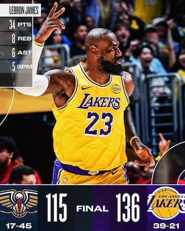 LOS ANGELES LAKERS-NEW ORLEANS PELICANS 136-115