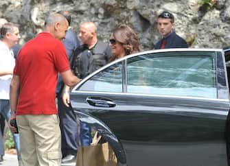 Carla Dall'Oglio, prima moglie di Berlusconi, arriva a Portofino per festeggiare il compleanno del nipote Lorenzo, figlio di Pier Silvio e Silvia Tofanin, 10 giugno 2011. ANSA / LUCA ZENNARO 