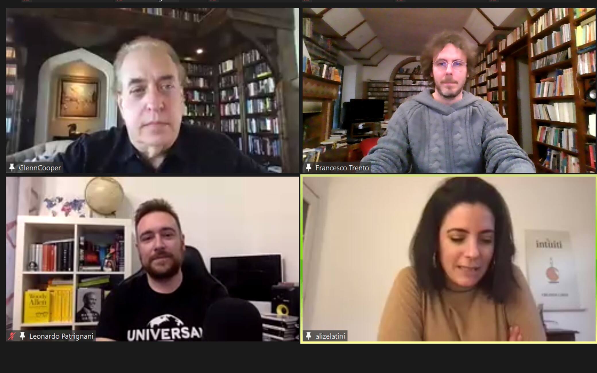 Un momento della lezione con Glenn Cooper