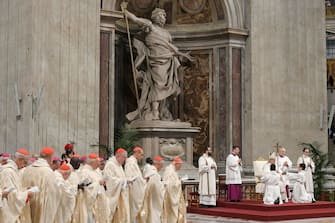 epa11144512 A handout picture provided by the Vatican Media shows a general view during a Holy Mass for Canonization of Maria Antonia of Saint Joseph de Paz y Figueroa with Pope Francis  in Saint Peter's Basilica, Vatican City, 11 February 2024.  On the anniversary of the first apparition of the Blessed Virgin Mary in Lourdes, Pope Francis canonized Maria Antonia of Saint Joseph de Paz y Figueroa, also known as Mama Antula, the founder of the House for Spiritual Exercises of Buenos Aires.  EPA/VATICAN MEDIA HANDOUT  HANDOUT EDITORIAL USE ONLY/NO SALES HANDOUT EDITORIAL USE ONLY/NO SALES