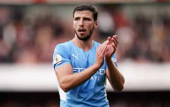 Manchester City's Ruben Dias applauds the fans after the Premier League match at the Emirates Stadium, London. Picture date: Saturday January 1, 2022.