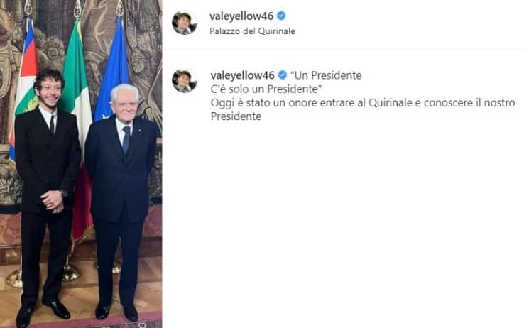 Rossi, la compagna Francesca Sofia Novello e il presidente Mattarella