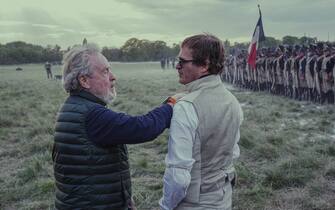 Director Ridley Scott and Joaquin Phoenix on the set of Apple Original Films and Columbia Pictures theatrical release of NAPOLEON.  Photo by: Aidan Monaghan