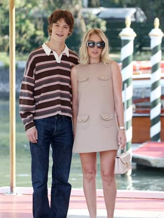 VENICE, ITALY - AUGUST 31: Paul Kircher and Ludivine Sagnier is seen at Hotel Excelsior during the 81st Venice International Film Festival on August 31, 2024 in Venice, Italy. (Photo by Pascal Le Segretain/Getty Images)