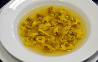 Capelletti tortellini in broth - traditional Italian food