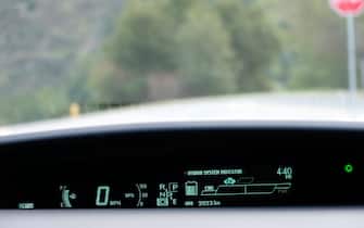 Digital dash board of a hybrid car