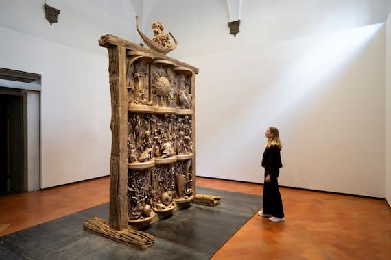 Jean-Marie Appriou. CANTO INFINITO, exhibition views, Firenze, Palazzo Strozzi, Project Space, 2026. © Jean-Marie Appriou, by SIAE. Photo Ela Bialkowska, OKNO Studio, Courtesy Fondazione Palazzo Strozzi, Firenze