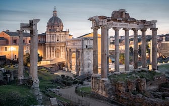 A panoramic view of Imperial Fora in Rome (IT)