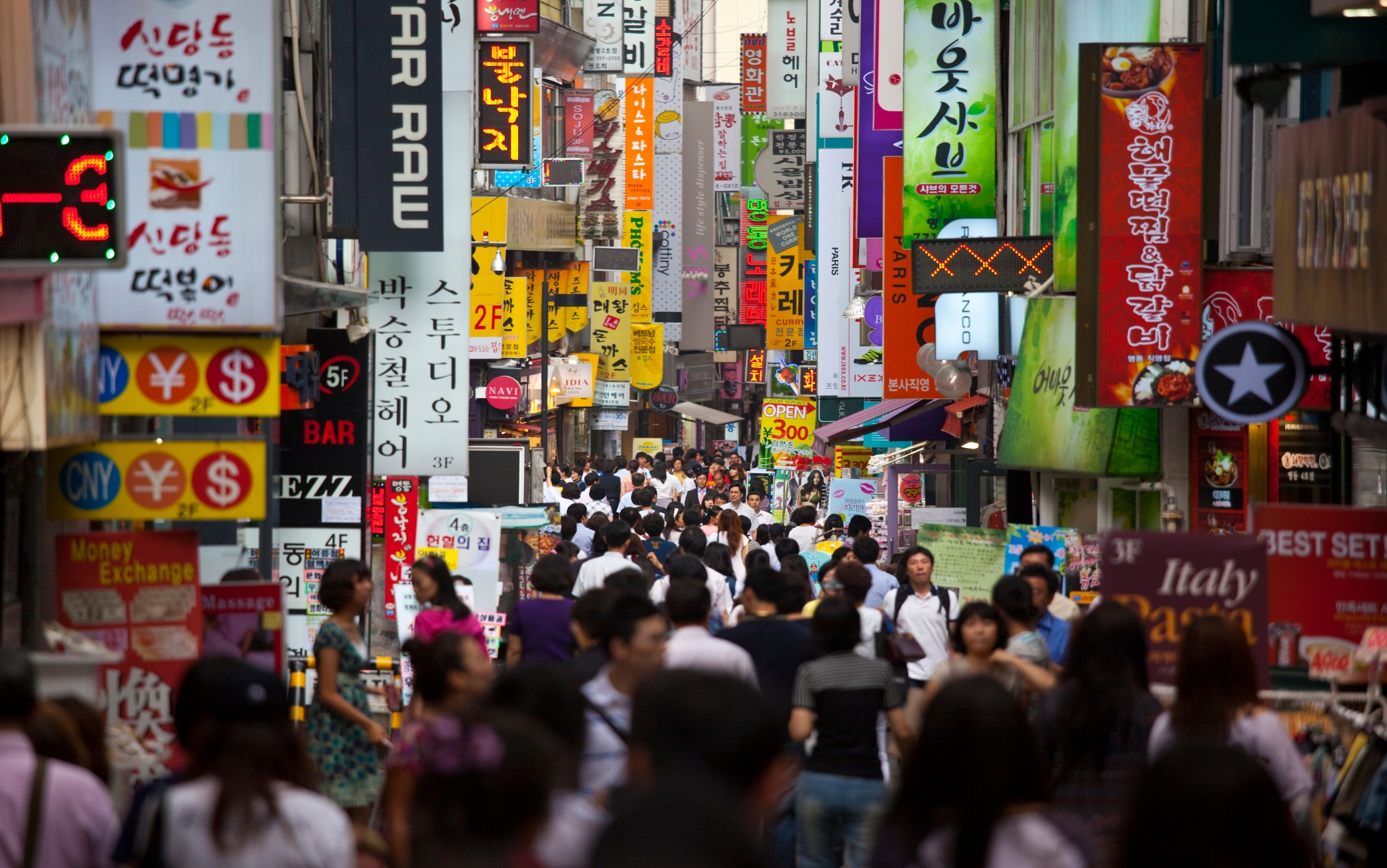 Myeongdong Market in Seoul South Korea