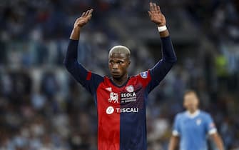 Cagliari's Keita Balde jubilates after scoring the 1-2 goal during the Italian Serie A soccer match SS Lazio vs Cagliari Calcio at Olimpico stadium in Rome, Italy, 19 September 2021. ANSA/ANGELO CARCONI