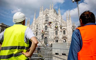 Lavori in corso in piazza Duomo