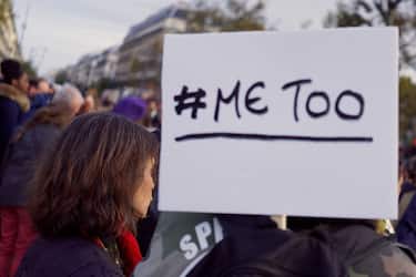 Rassemblement # MeToo, dans la vraie vie", contre les violences faites aux femmes, Place de la Republique, le 29 octobre 2017, Paris, France. (Photo by Patrick CHAPUIS/Gamma-Rapho via Getty Images)