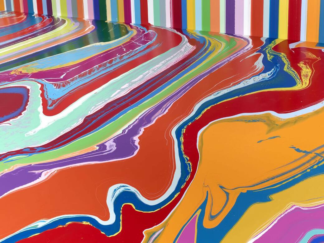 Ian Davenport, Lake No. 2 (Tetonic), 2023 (Detail). Foto Prudence Cuming Associates