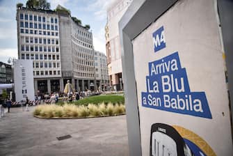 Inaugurazione nuova linea metro M5 in piazza San Babila, Milano 4 Luglio 2023
ANSA/MATTEO CORNER