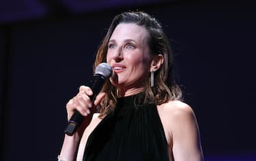 CANNES, FRANCE - MAY 14: Mistress of ceremonies Camille Cottin speaks on stage during the opening ceremony at the 77th annual Cannes Film Festival at Palais des Festivals on May 14, 2024 in Cannes, France. (Photo by Pascal Le Segretain/Getty Images)
