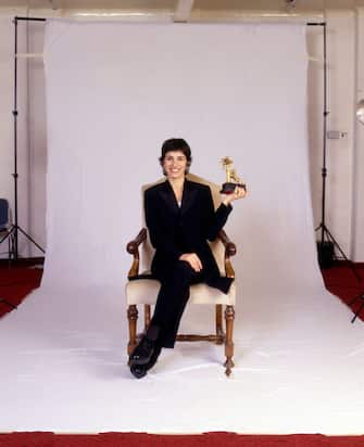 Italian singer Giorgia (Giorgia Todrani), during a photo shoot after winning the Italian Song Festival. Sanremo (Italy), 1995 (Photo by Rino Pietrosino /Mondadori Portfolio via Getty Images)